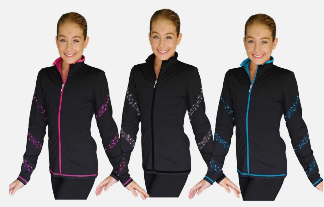 Chloe Noel JS96 Crystal Spiral Figure Skating Jacket - Jackets and Gilets