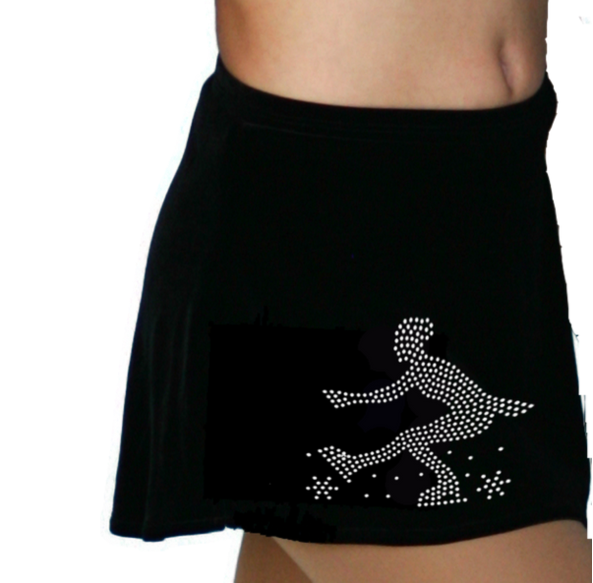 Chloe Noel K01 A-Line Black Skating Skirt - Crystal Skater / Adult XS - Clothing > Figure Skating Dresses