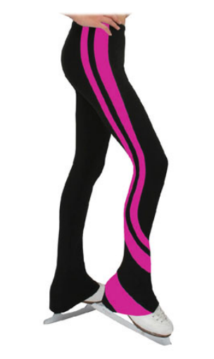 Chloe Noel P26 Swirl Skating Leggings - Fuchsia (Crystals) / Child XS - Clothing > Figure Skating Leggings