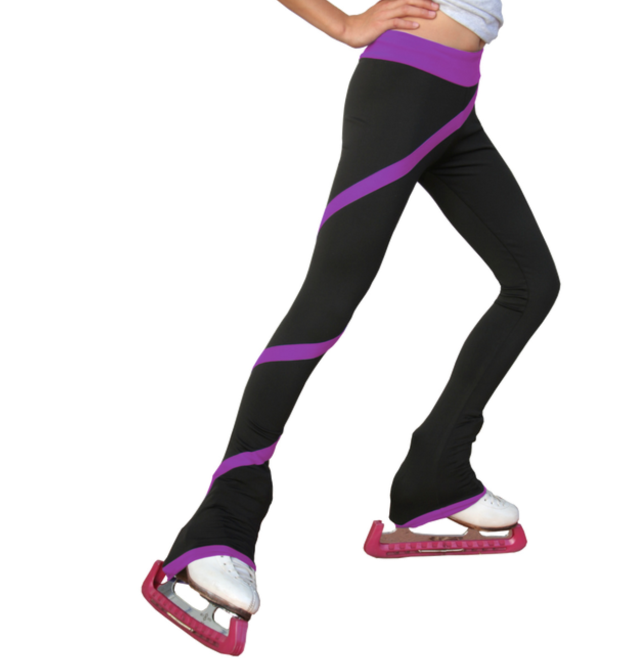 Chloe Noel P636F Fleece Figure Skating Pants - Purple / Child XS - Figure Skating Leggings