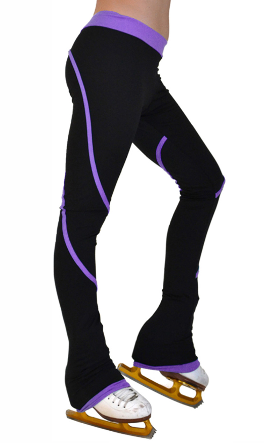 Chloe Noel P76 Figure Skating Pants - Black/ Purple / Adult Large - Clothing > Figure Skating Leggings