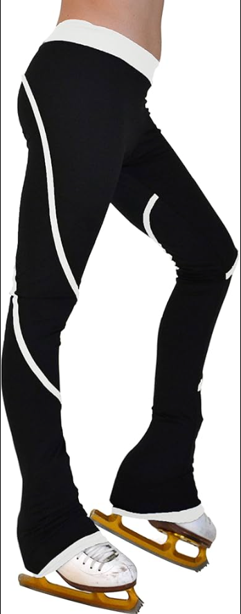 Chloe Noel P76 Figure Skating Pants - Black/ White / Adult Large - Clothing > Figure Skating Leggings