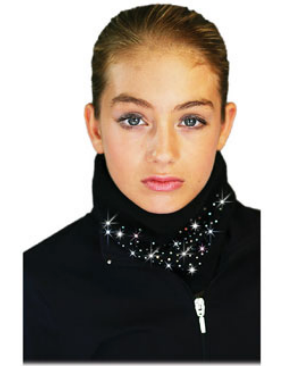 Chloe Noel Solid Polar Fleece Circular Scarf w/Crystals - Skating Gloves & Leg Warmers