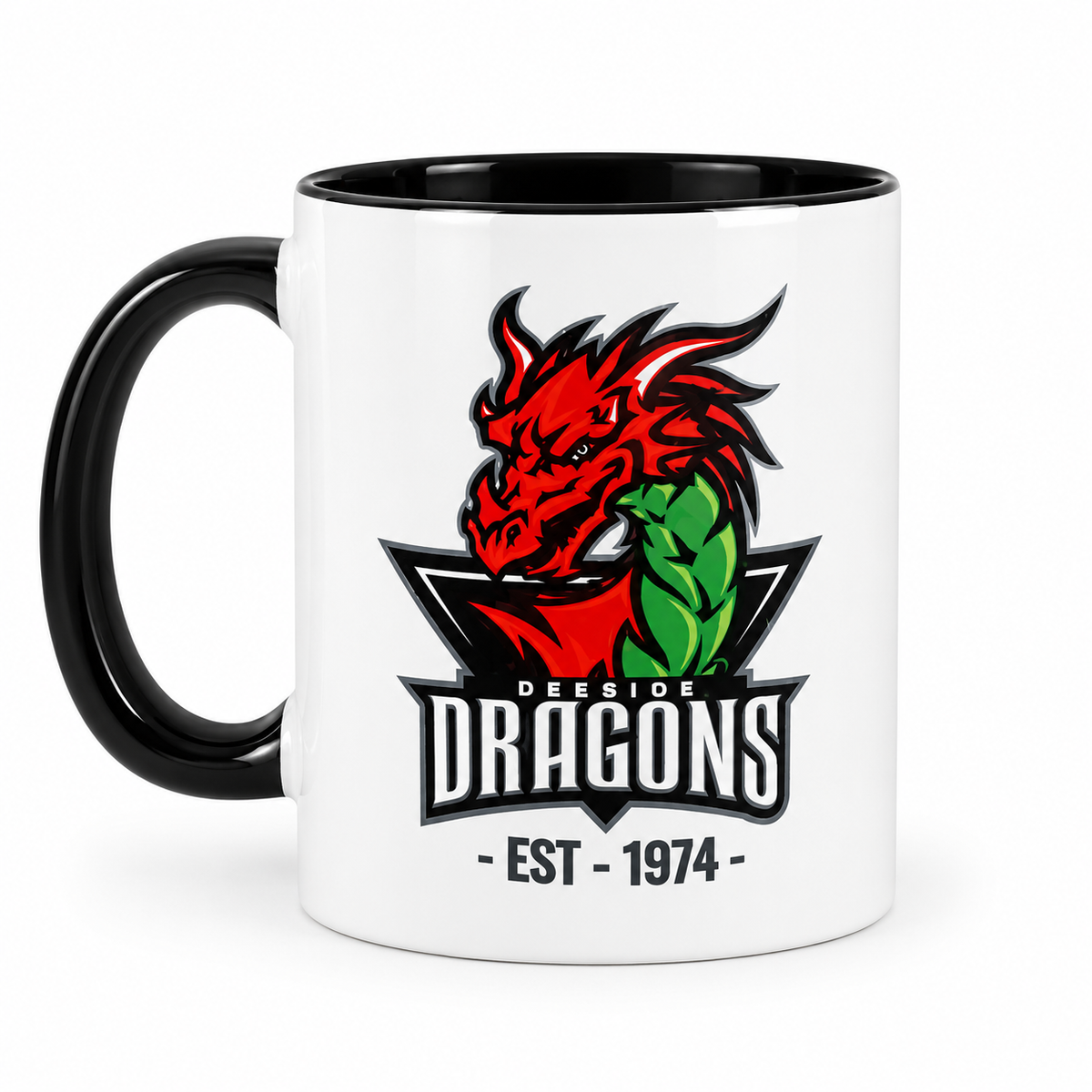 Deeside Dragons Logo Mug - Official Merchandise - Black - Club Shop