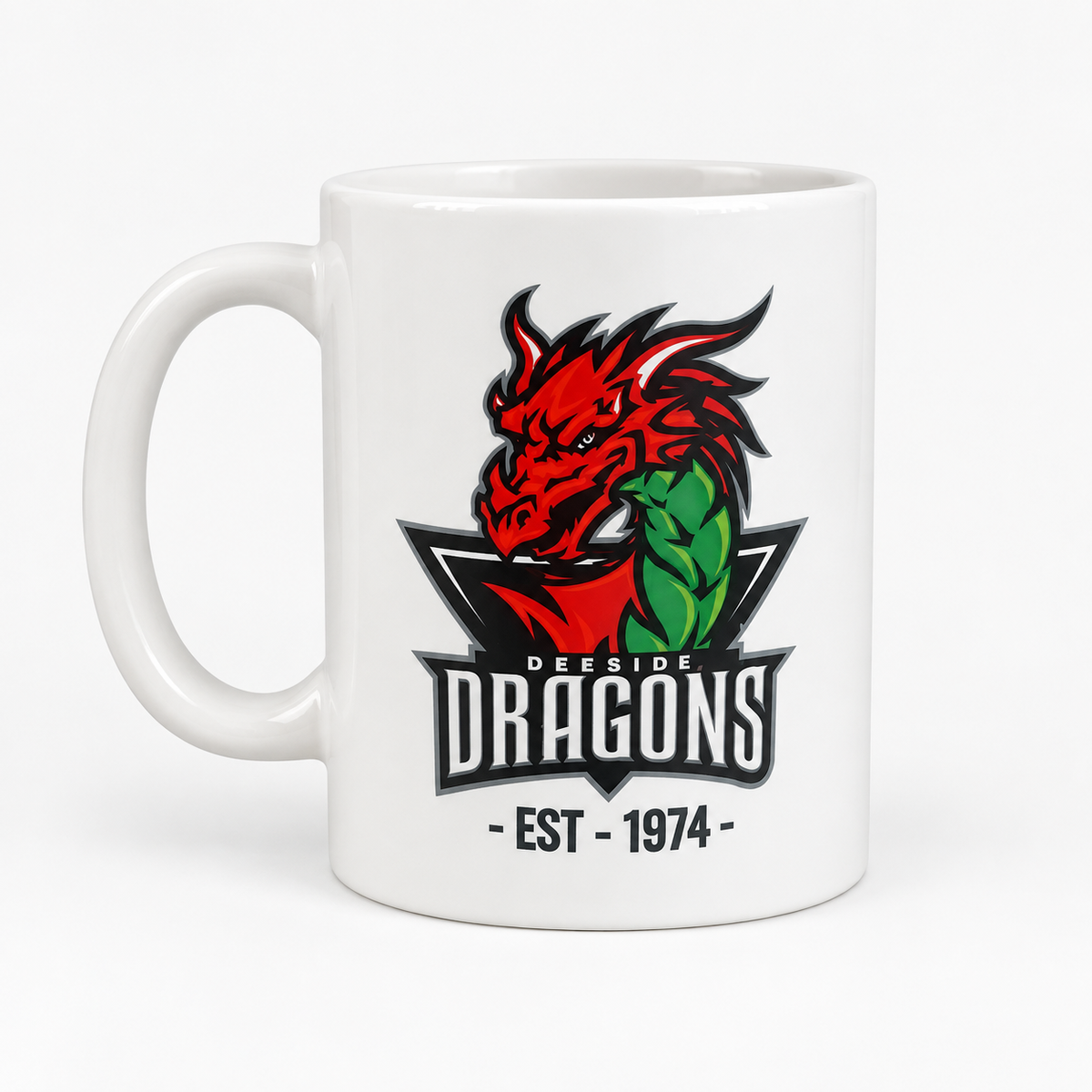 Deeside Dragons Logo Mug - Official Merchandise - White - Club Shop