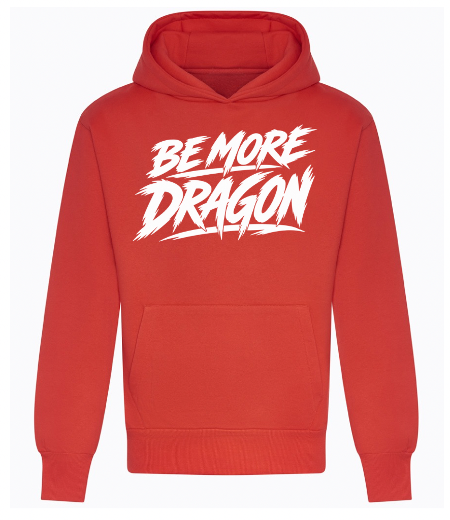 Deeside Dragons Relaxed Fit Hoodie - Official Merchandise - XS / Fire Red / Be More Dragon