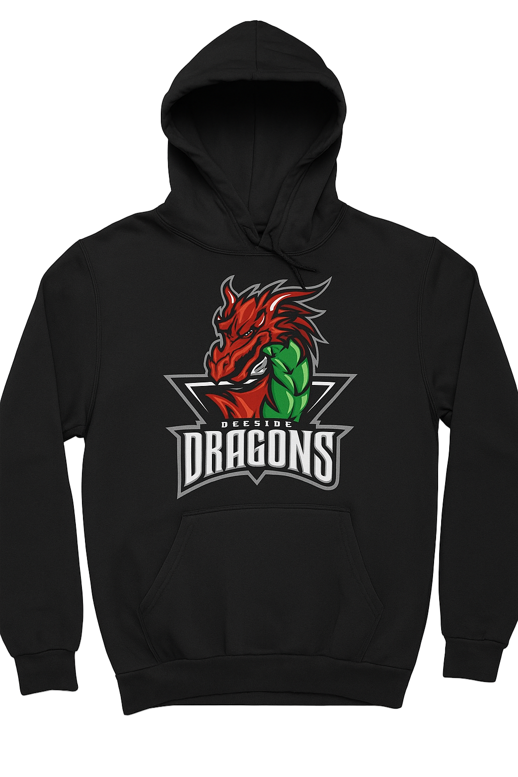 Deeside Dragons Team Hoodie - Official Merchandise - Black / Child Small / Large Centre