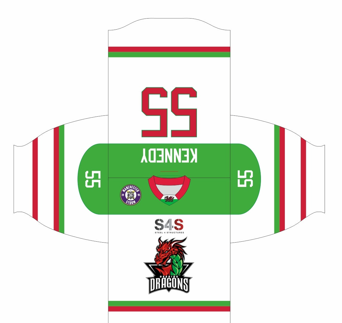 Dragons CCM Replica Home Jersey- White - Official Merchandise 26/27