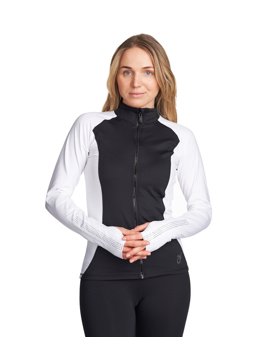 Jiv Sport Dynamic Ice Skating Jacket in Black & White