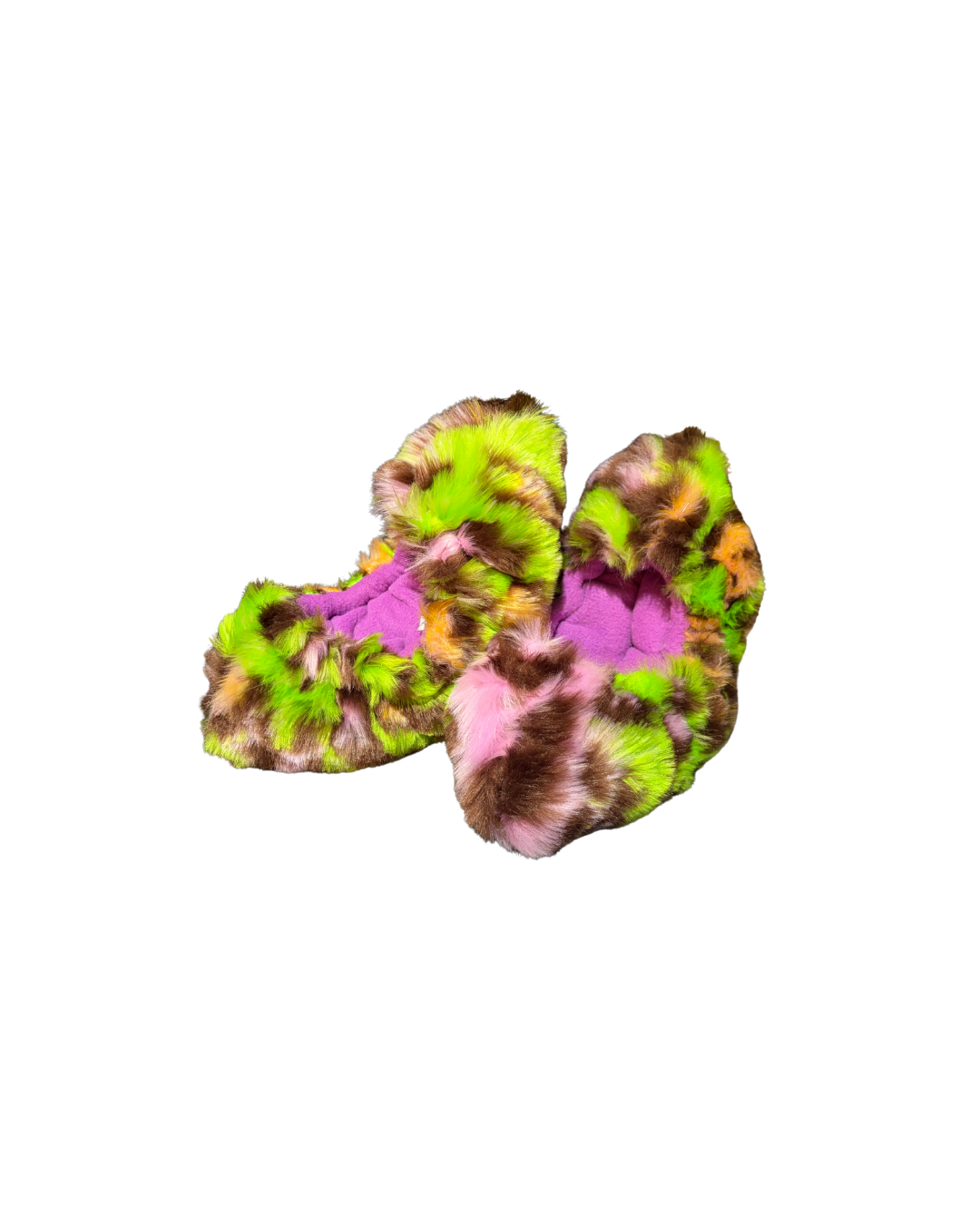 Fuzzy Soakers Fur Skate Blade Covers - Crazy Leopard Green/Brown/Pink - Accessories > Skate Guards and Soakies