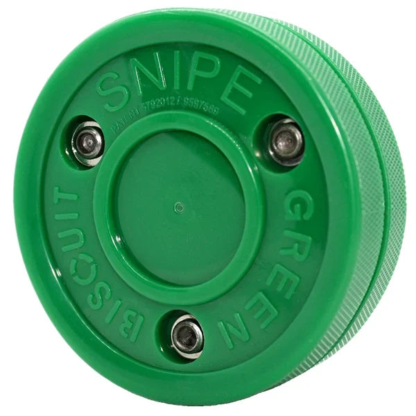 Green Biscuit Off Ice Puck - Green Snipe - Ice Hockey Pucks & Balls
