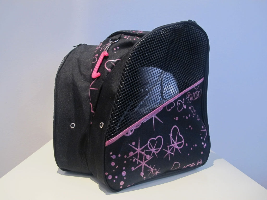 Ice H Skate Backpack Style Glitter Print Carry Bag - Graffiti - Pink Glitter Print - Accessories > Skate Bags