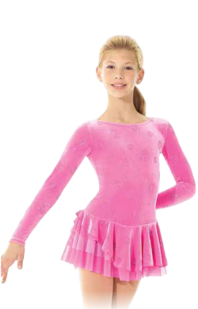 Mondor 12911 Velvet Glitter Skating Dress - Age 12-14 - Clothing > Figure Skating Dresses