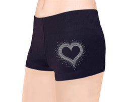 NY2 Sportswear Rhinestone Heart Skating Shorts - Clothing > Figure Skating Leggings