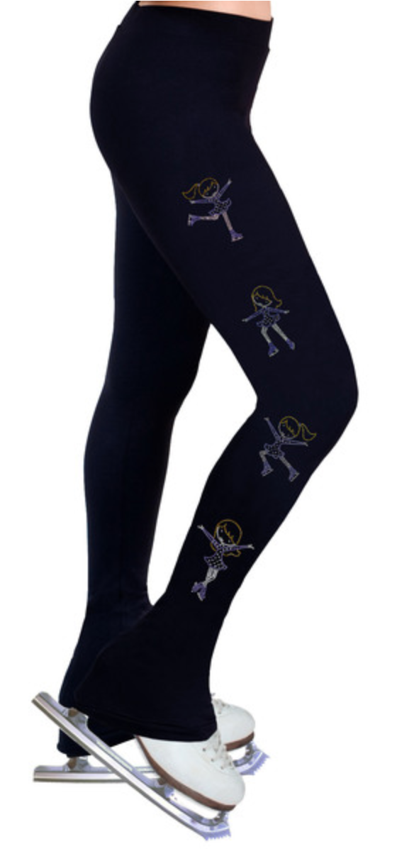 NY2 Sportswear Rhinestone Leggings - Four Violet Skaters R400LP / Child Small - Clothing > Figure Skating Leggings