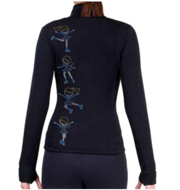 NY2 Sportswear Rhinestone Skating Jacket - Four Skaters - R400TQ / Child Medium - Clothing > Figure Skating Jackets