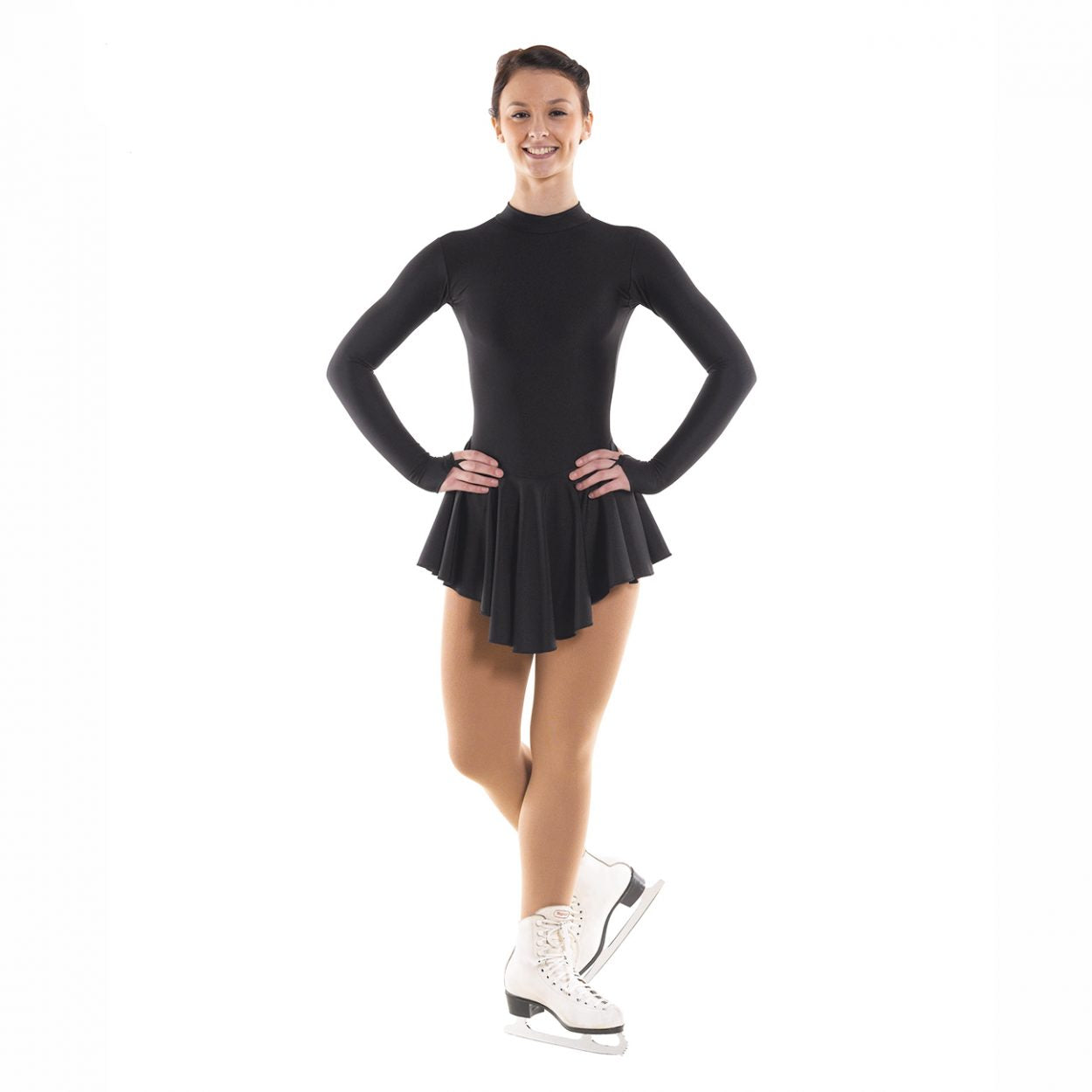 Plain Nylon Ice Skating Dress by Tappers and Pointers - Size - 4-6 yrs / Black - Clothing > Figure Skating Dresses