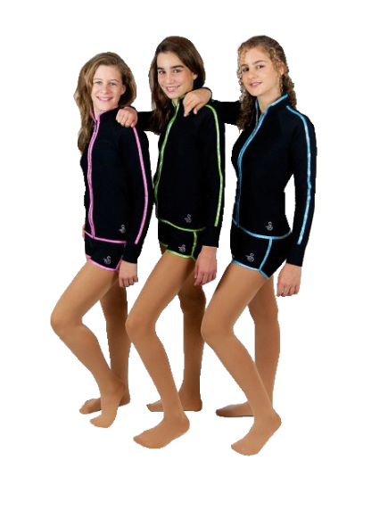 Sagester 425 Thermal Fabric Shorts with Coloured Contrasting Trimmings - Black with Green / 3 - Clothing > Figure