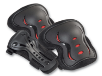 SFR Essential Triple Pad Set Black / Red - Kids - Small - Figure Skating
