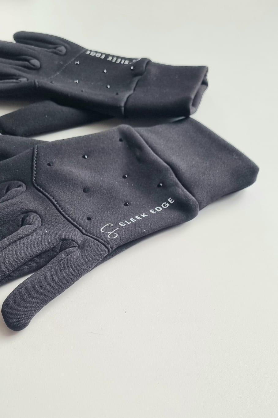 Skating Gloves by Sleek Edge - S/M / Black Crystals - Figure Skating