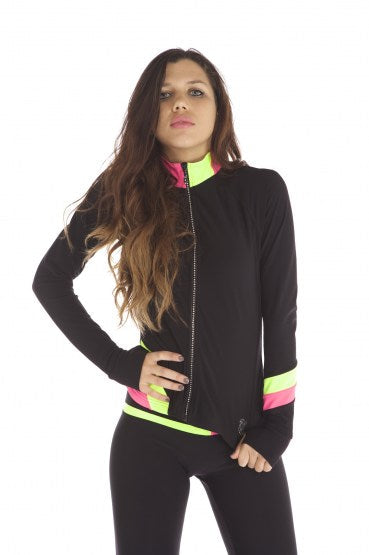 Thouno 2-Tone Linx Jacket - Fluo Pink/ Fluo Yellow - Adult Extra Small - Clothing > Figure Skating Jackets