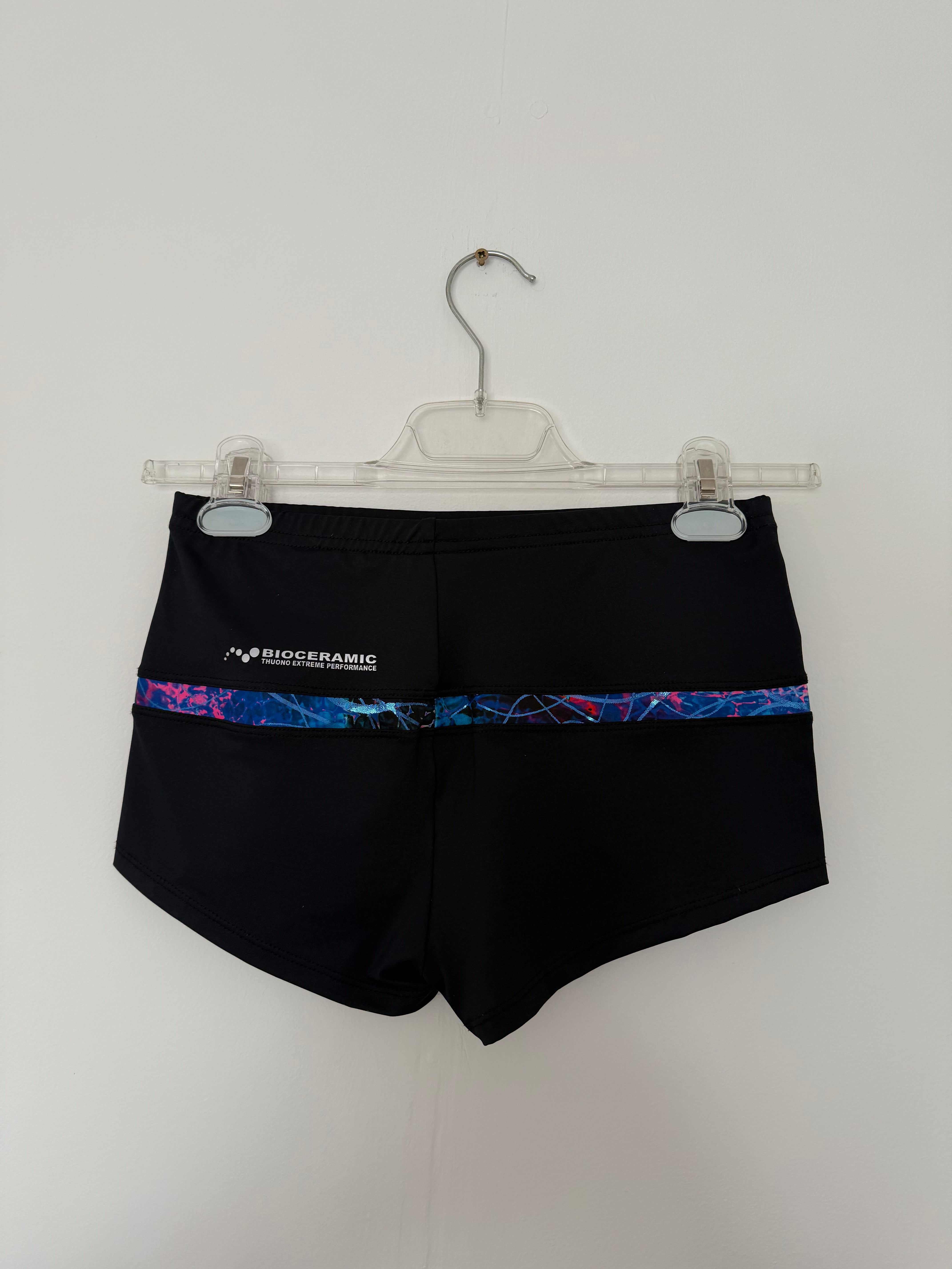 Thuono Bioceramic Shorts - Black/ Glitter Explosion - Clothing > Figure Skating Leggings