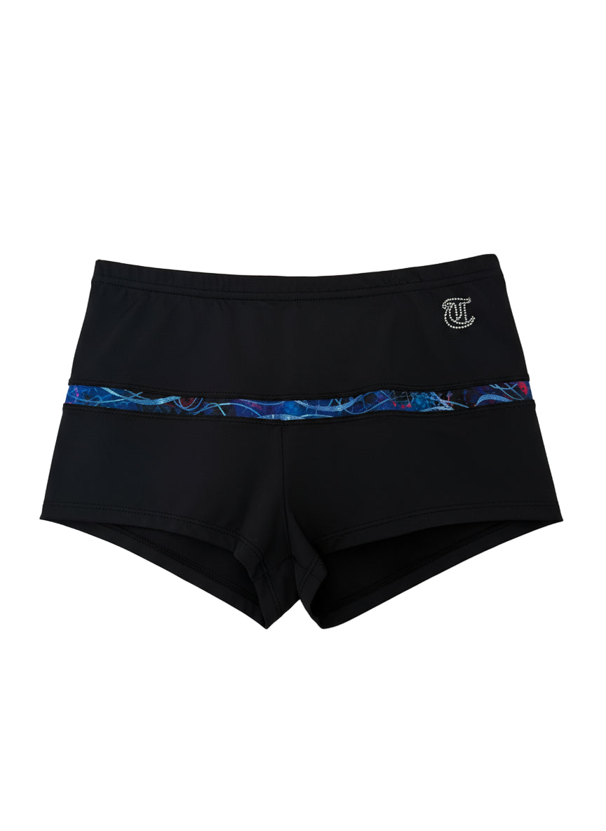 Thuono Bioceramic Shorts - Black/ Glitter Explosion - Clothing > Figure Skating Leggings