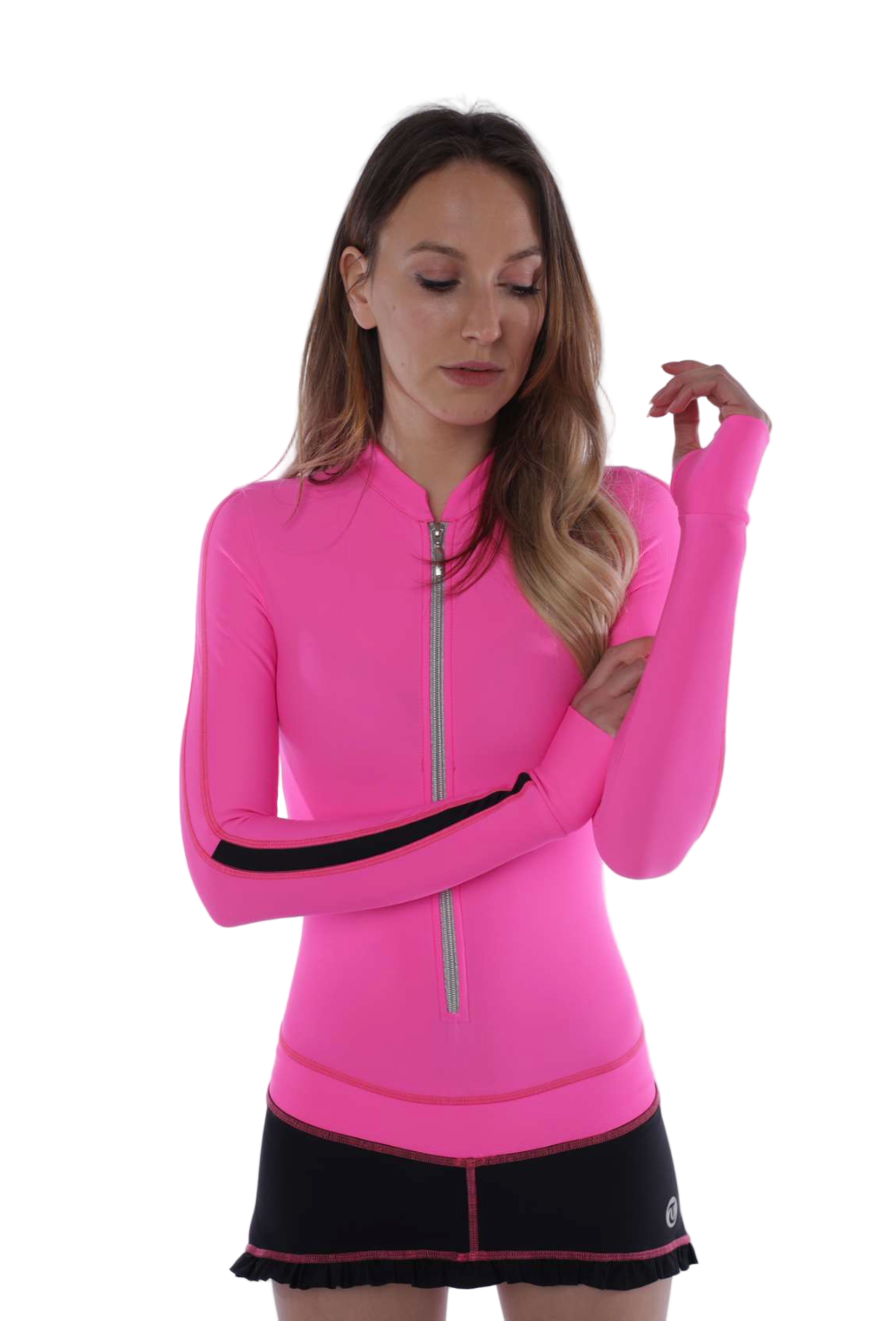 Thuono Linx Dress - Neon Pink/ Black - 1 - Clothing > Figure Skating Dresses