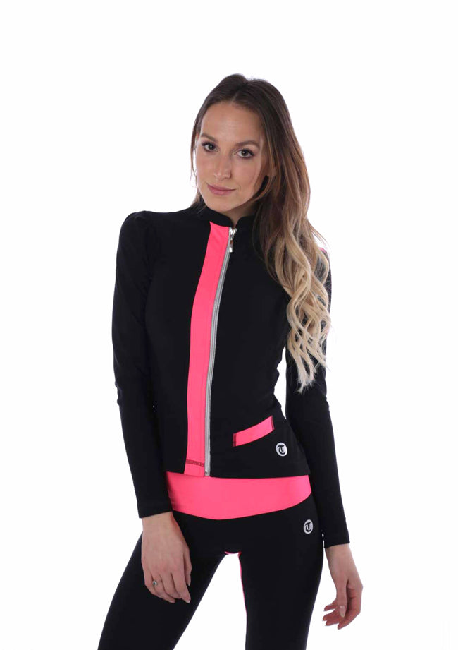 Thuono Linx Skating Jacket - Black/ Pink - Adult Medium - Clothing > Figure Skating Jackets