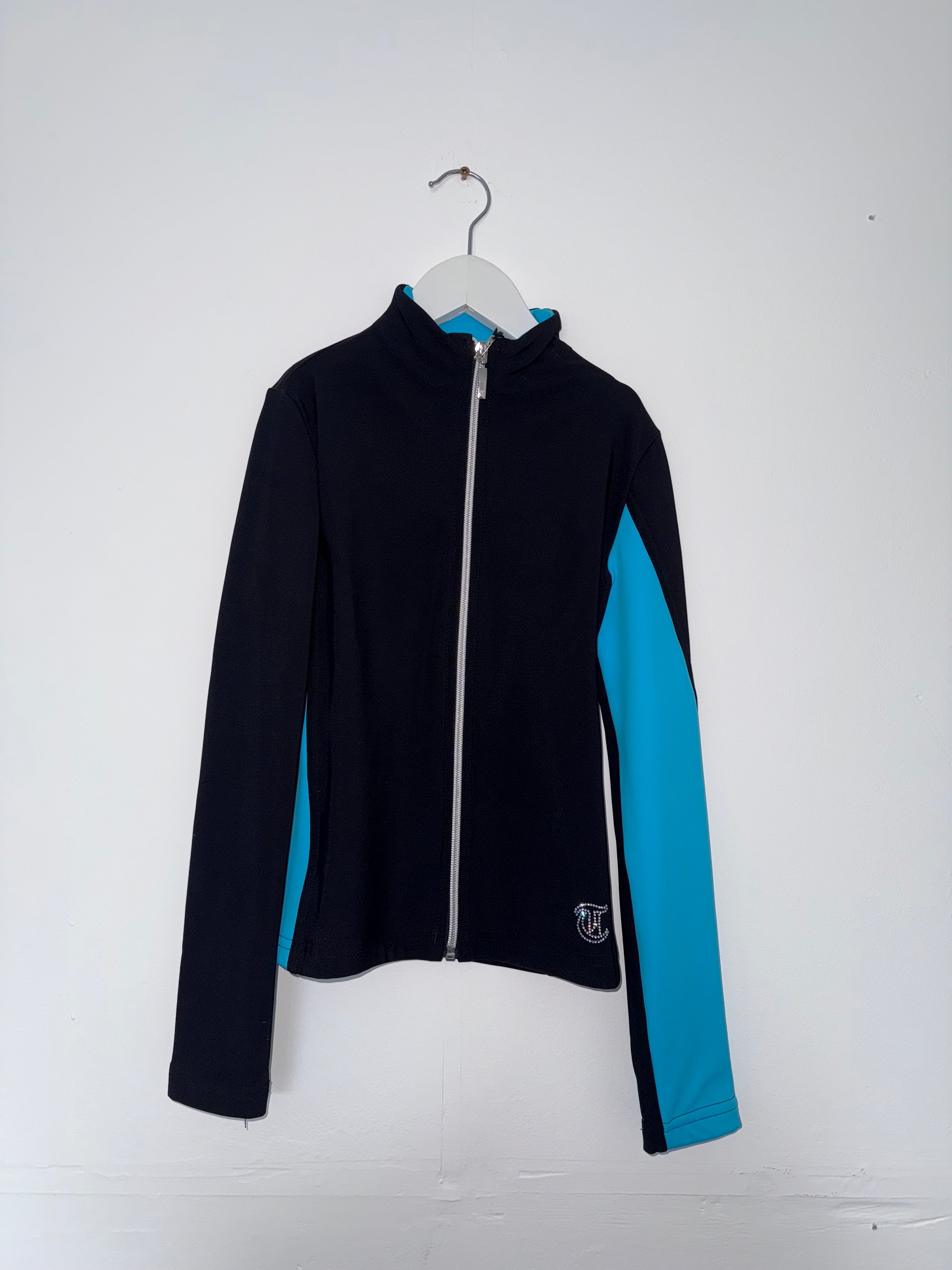 Thuono Performance Skating Jacket - Black/ Turquoise - Child Size 2 - Clothing > Figure Skating Jackets
