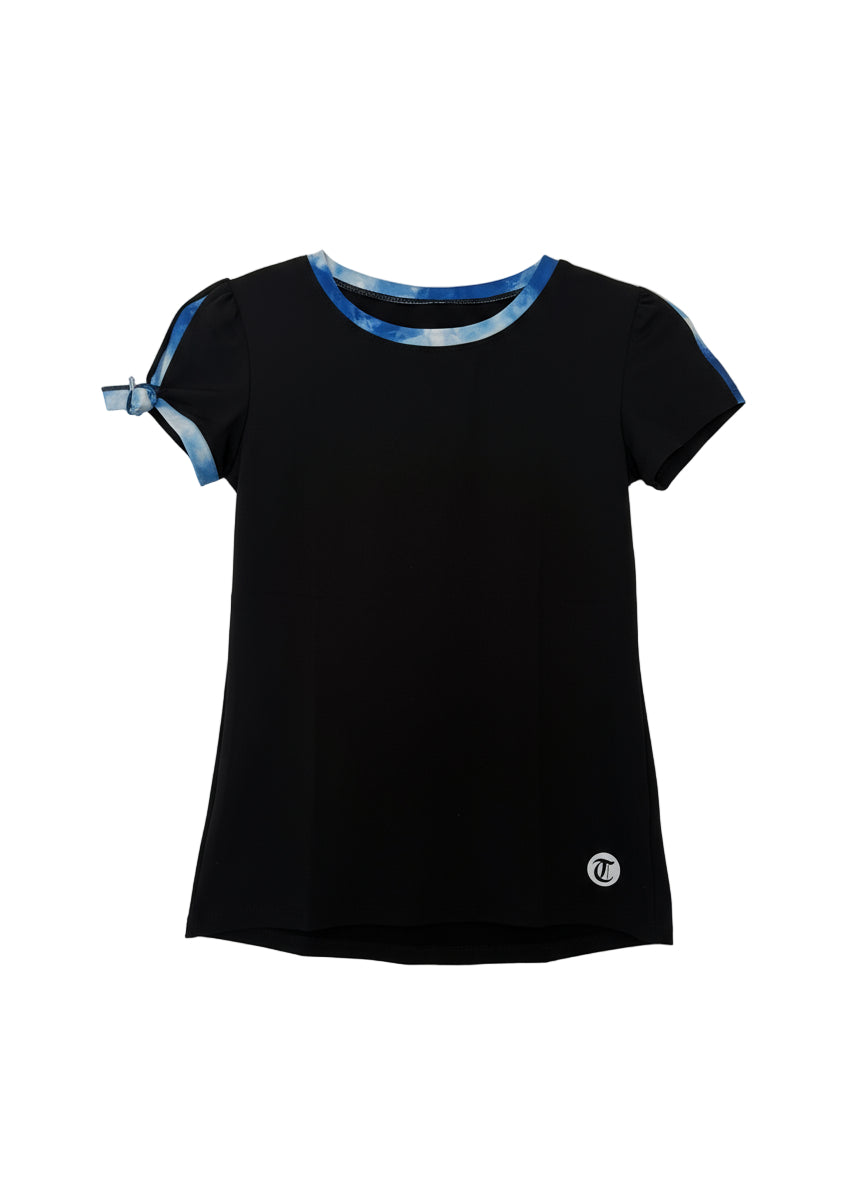 Thuono Performance T-shirt - Black Sky Blue - Clothing > Figure Skating Tops