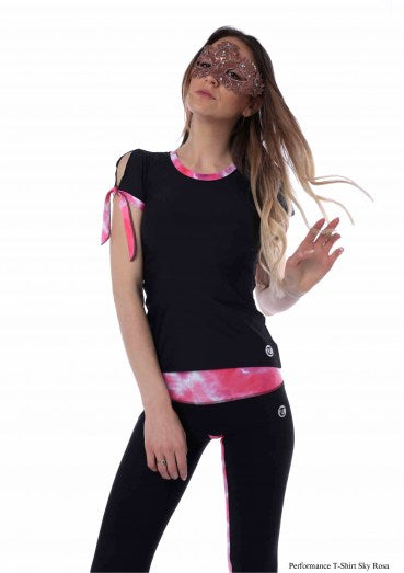 Thuono Performance T-shirt - Black Sky Rosa - 1 - Clothing > Figure Skating Tops