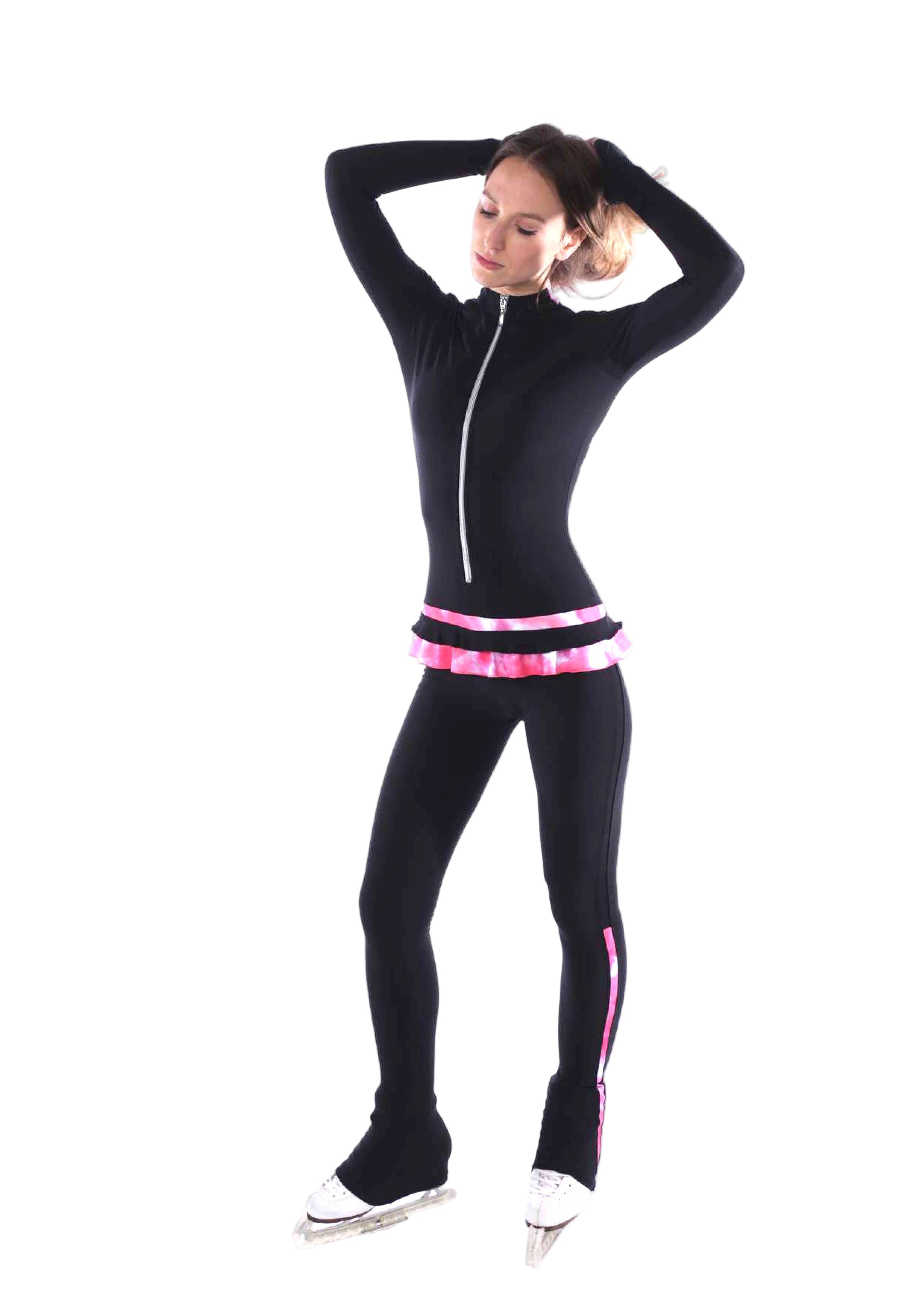 Thuono Thermal Linx Catsuit Black/Sky Rosa - 1 - Clothing > Figure Skating Leggings