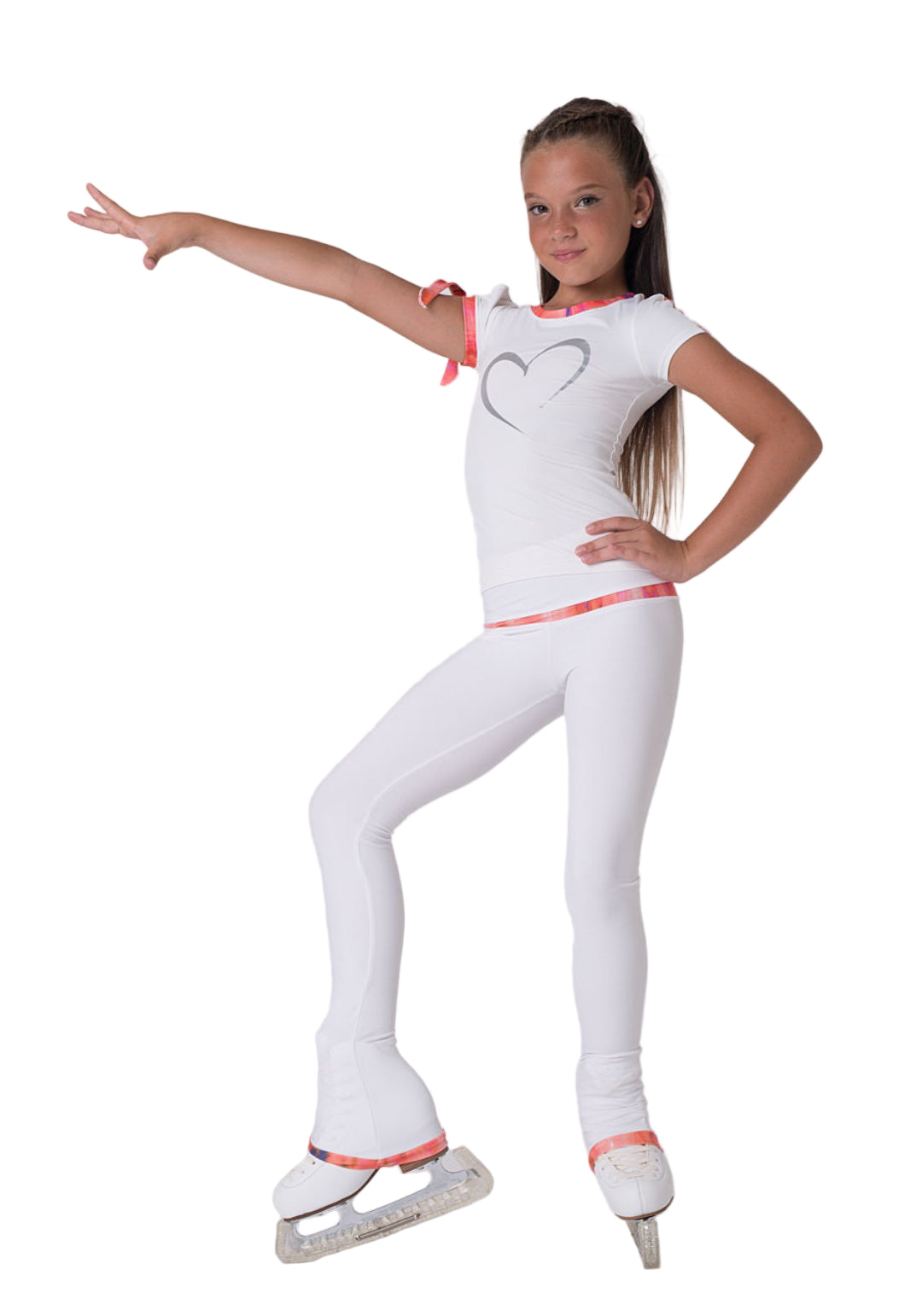 Thuono White Collection Leggings White/Wild Pink - Clothing > Figure Skating Leggings