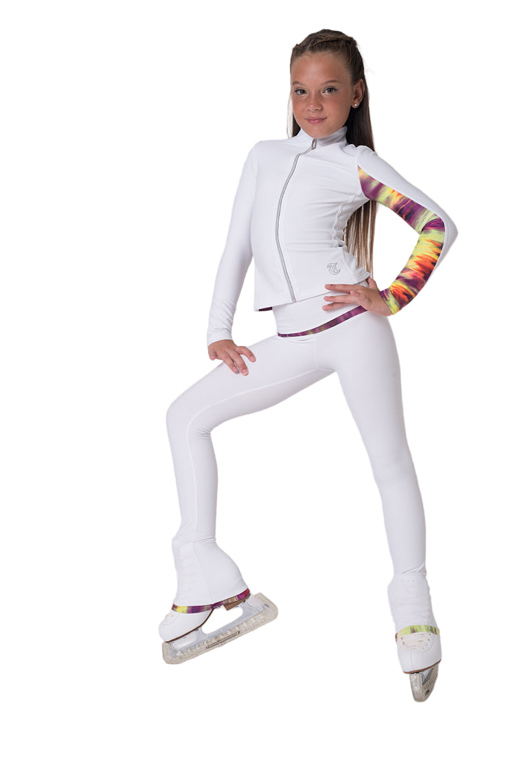 Thuono White Collection Leggings White/Wild Violet - Clothing > Figure Skating Leggings