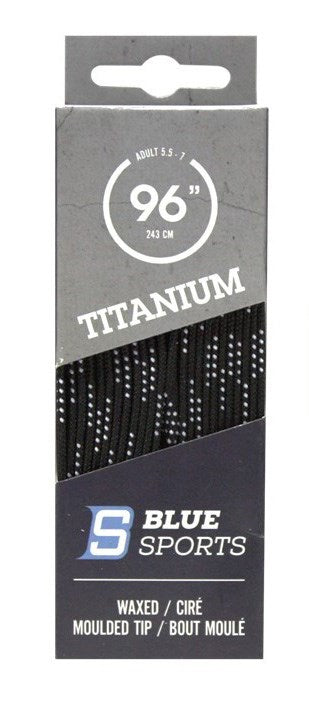 Titanium Waxed Hockey Laces - Black / 84’’ (Size 2 - 3.5) - Skate Accessories