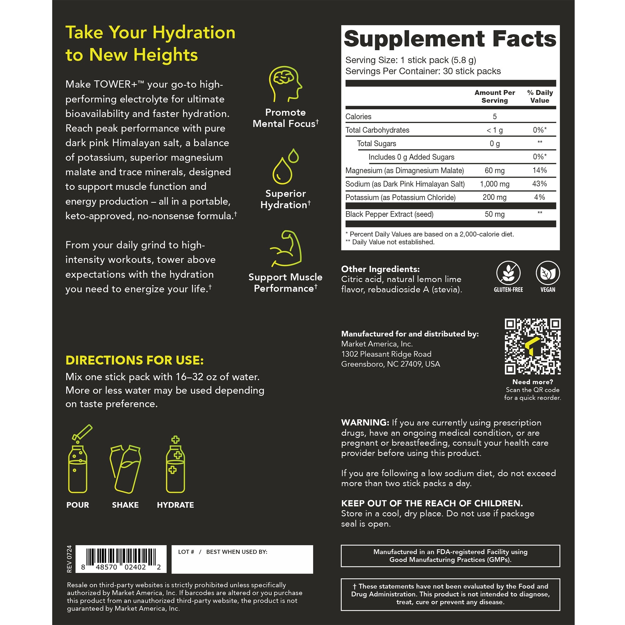 Tower+™ Electrolyte Mix - Water Bottles & Nutrition