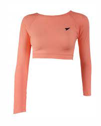 Two Birds Viva Skating Crop Top in Coral - Clothing > Figure Skating Tops