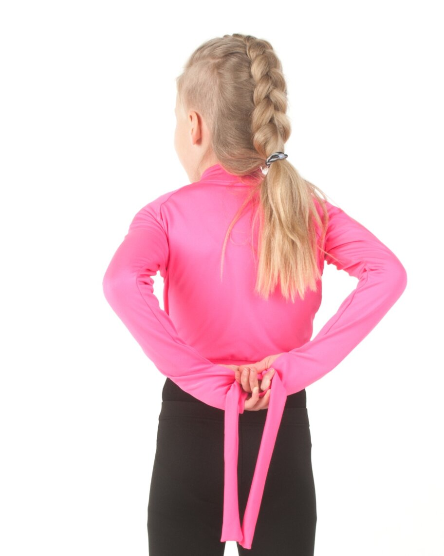 Jiv Sport Violin Ice Skating Wrap Jacket in Neon Pink