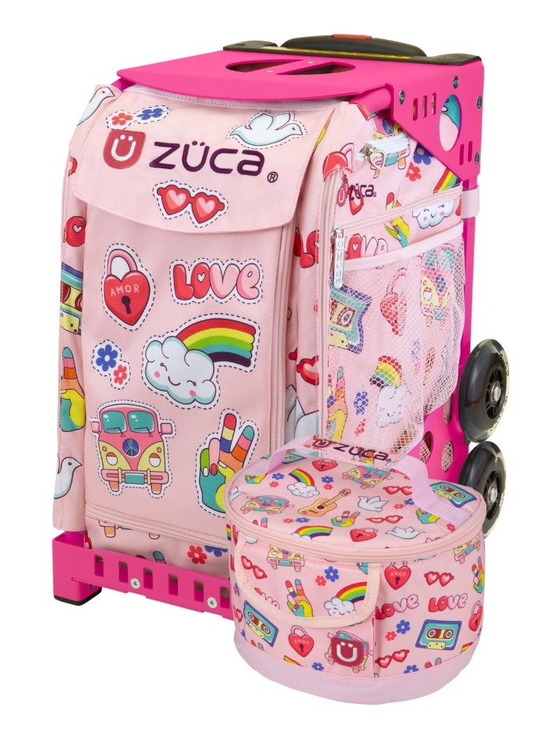 Zuca Rolling Skate Bag - Groovy Vibes with Lunchbox - Zuca Bags