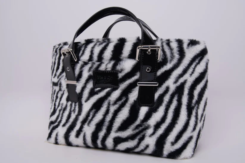 Kiss and Cry Fluffy Tote Bag - Zebra