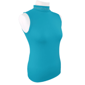 Gees Active High Neck Top in Turquoise