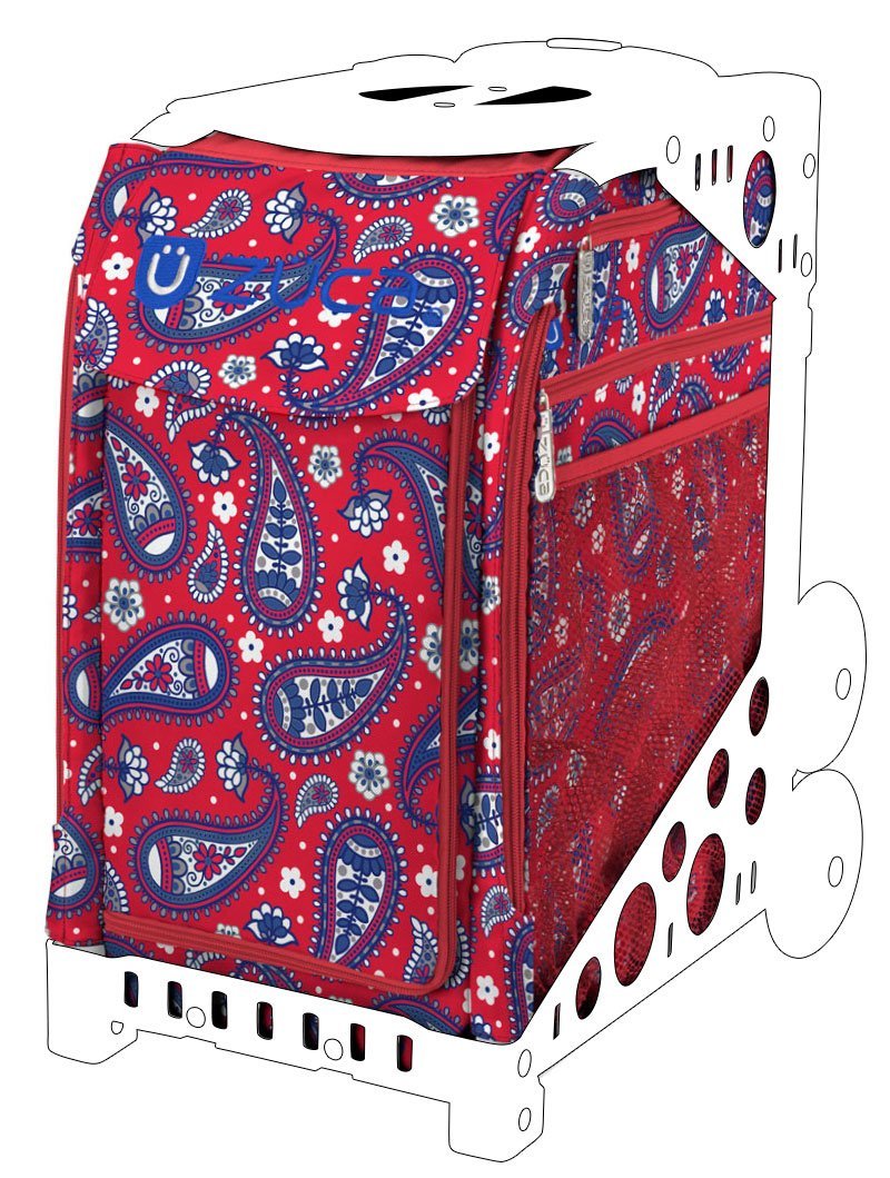 Zuca Rolling Skates Bag Paisley In Red Insert Only