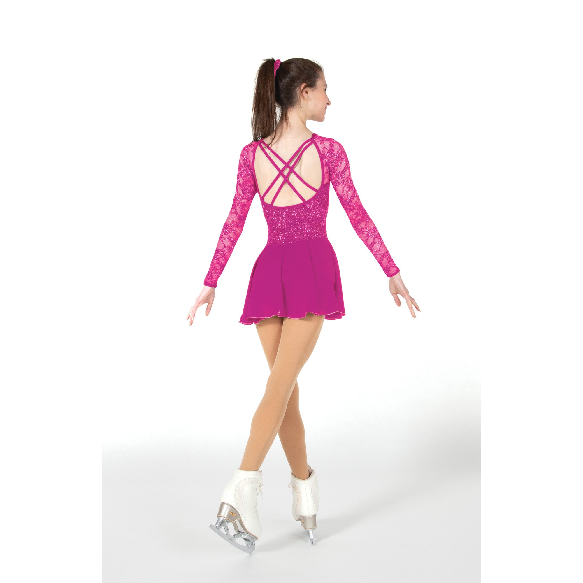 9 Key Lace Skating Dress in Magenta Pink by Jerry's