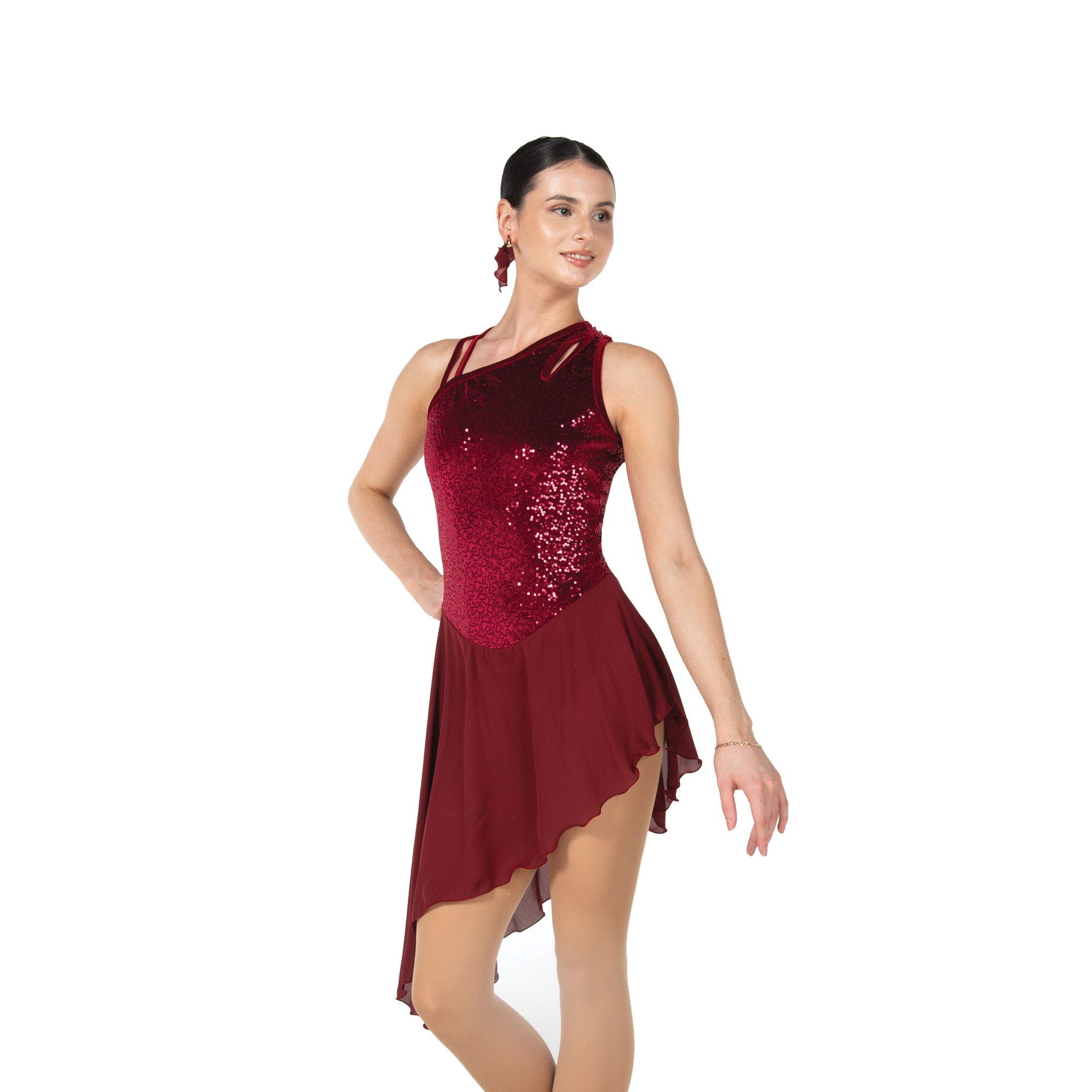 106 Sequin Chasse Dance Dress in wine by Jerry's