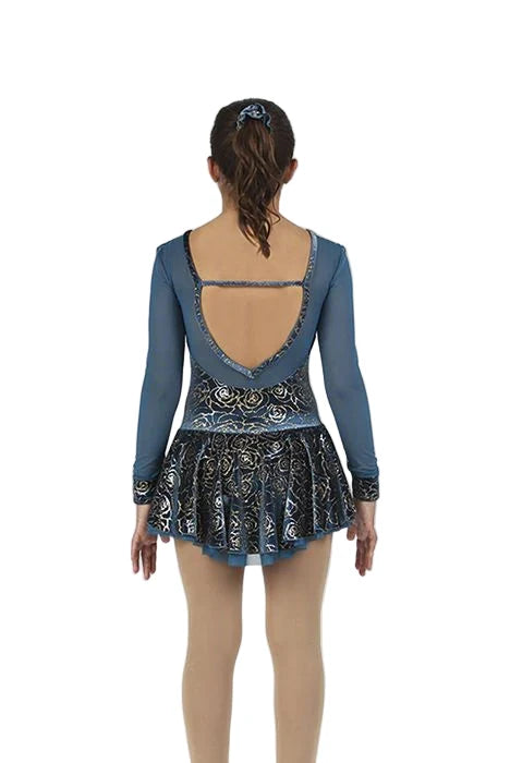12938 Mondor Ice Skating Dress in Teal/Rose Gold - Clothing > Figure Skating Dresses