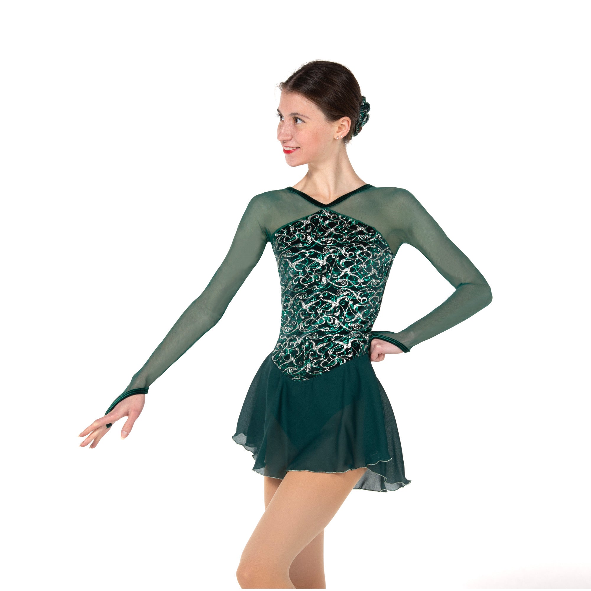 12 Vignette Skating Dress in Pine Green by Jerry's