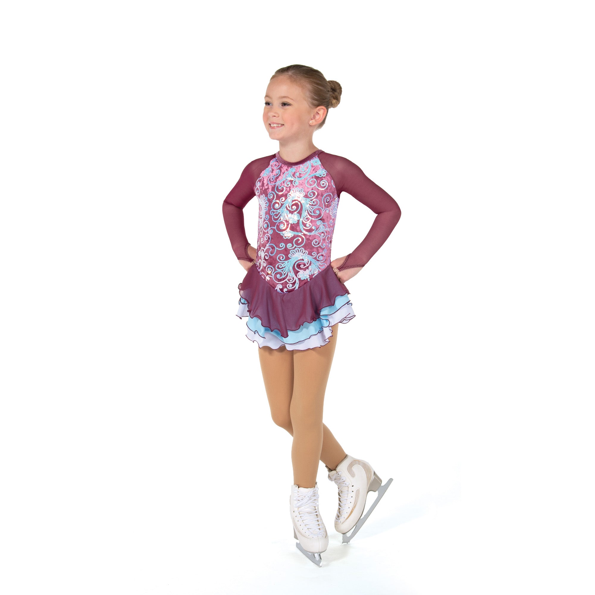 132 Sequin Sea Queen Skating Dress in Plum by Jerry's