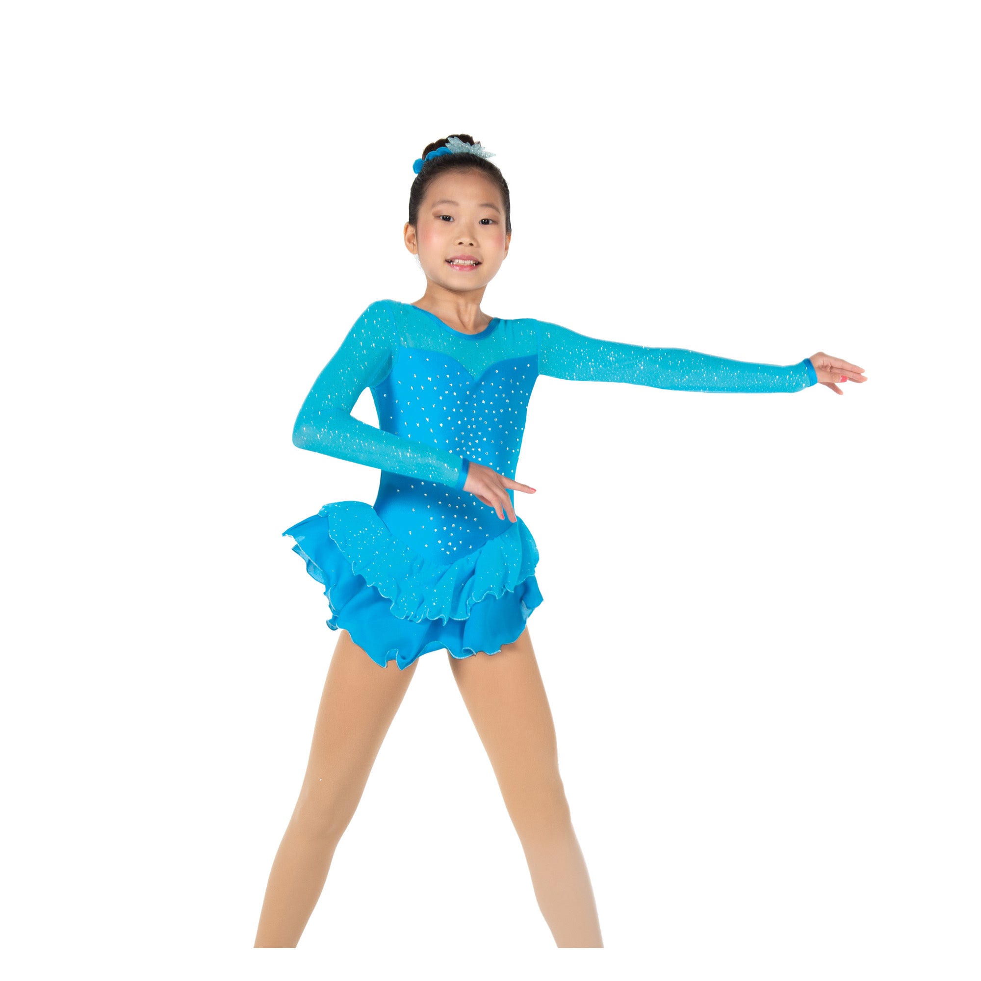 154 Crystal Kisses Skating Dress in Turquoise by Jerry's