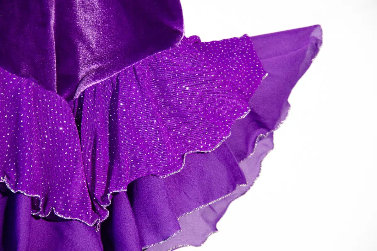 155 Star Shine Skating Dress in Purple by Jerry’s - 10 - 12 years - Clothing > Figure Skating Dresses